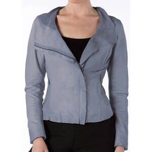 NEW CIGNO NERO women's lene leather jacket in steele